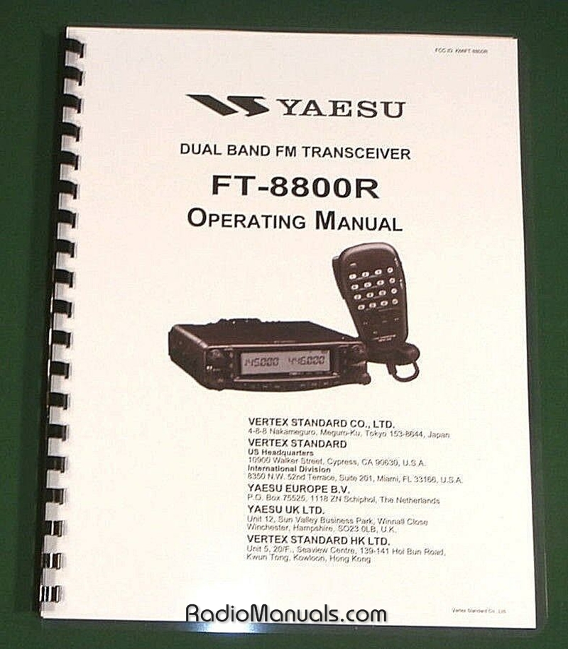 Yaesu FT-8800R Operating Manual - Click Image to Close